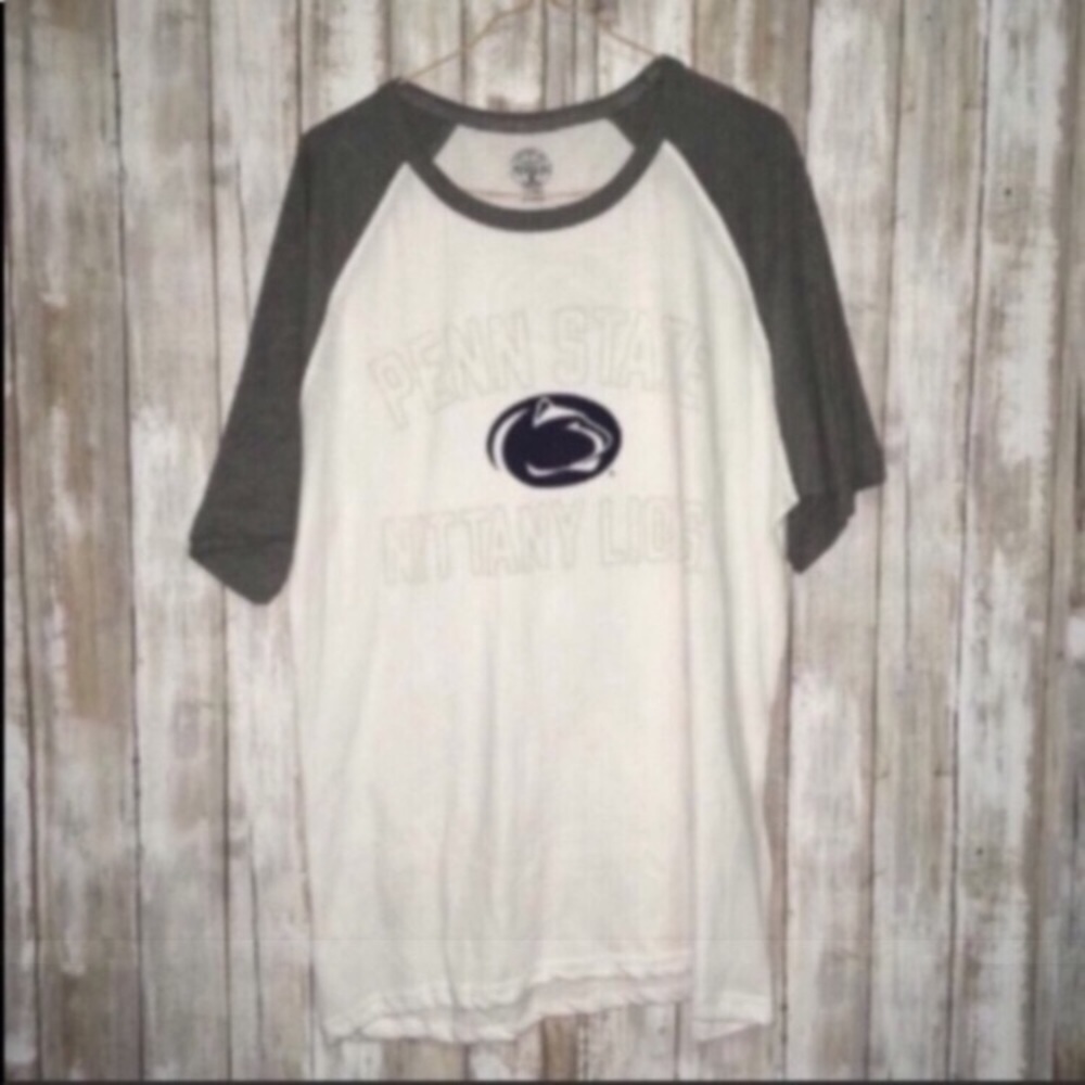Penn State Nittany Lions Raglan Baseball Tee Men’s Medium 3/4 Sleeve NCAA Shirt